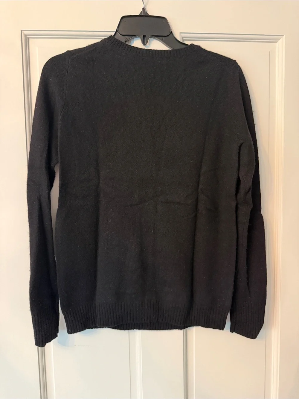 Bloomingdale's Black Crewneck Sweater with Sequin Skull